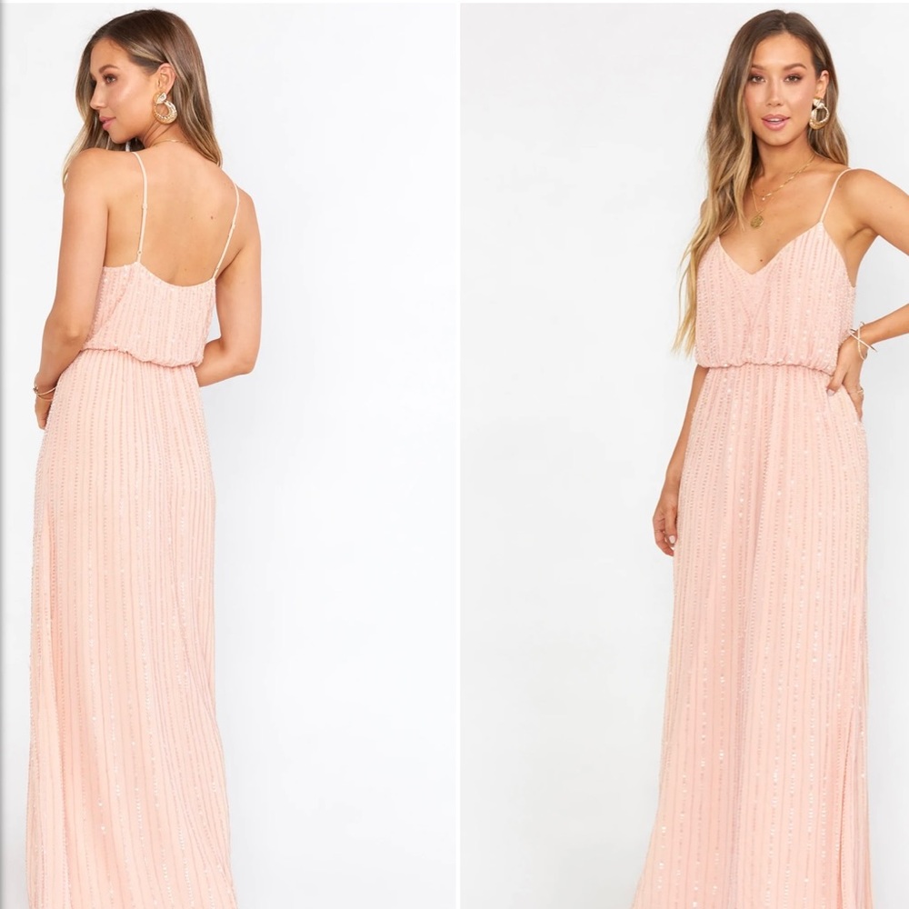 Show Me Your Mumu Victoria dress in Dusty Blush beaded 💕